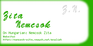 zita nemcsok business card